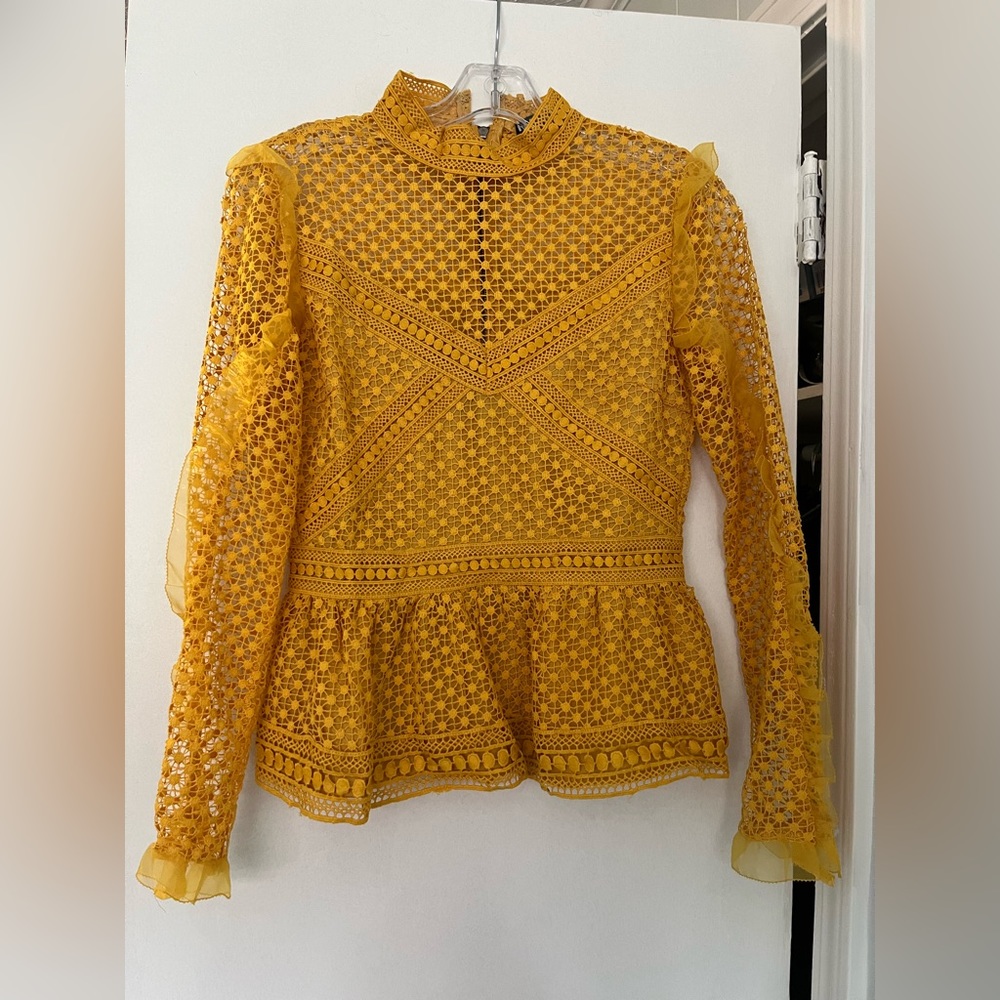 Ina:ína Mustard lace blouse.
